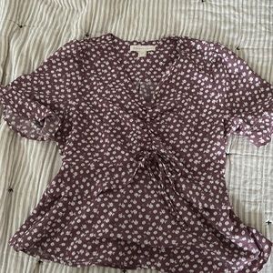 Lavender floral blouse